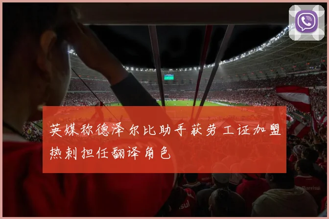 英媒称德泽尔比助手获劳工证加盟热刺担任翻译角色